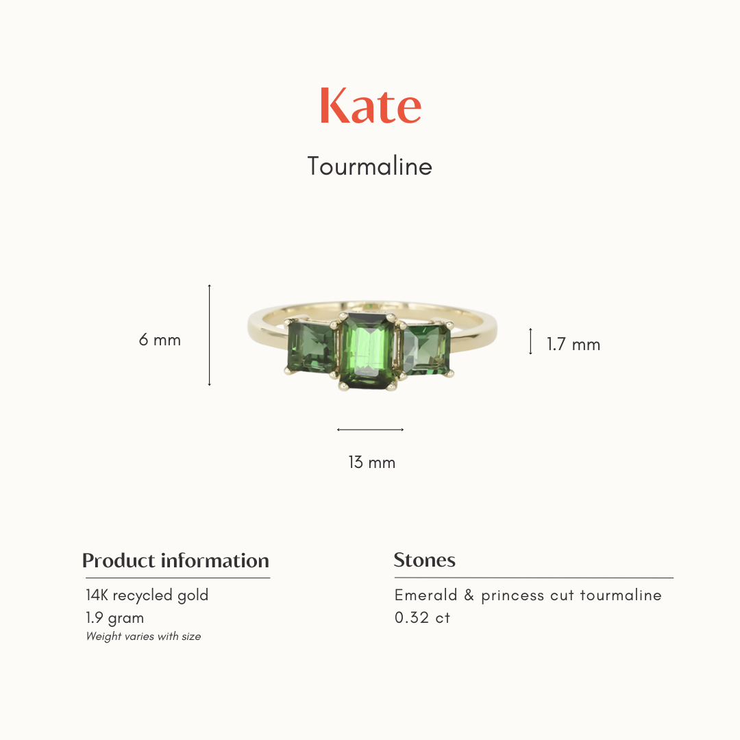 Kate | 14K Triple Tourmaline