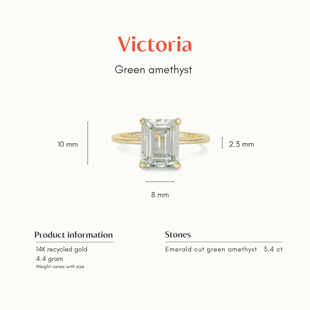 Victoria | 14K Groene Amethist