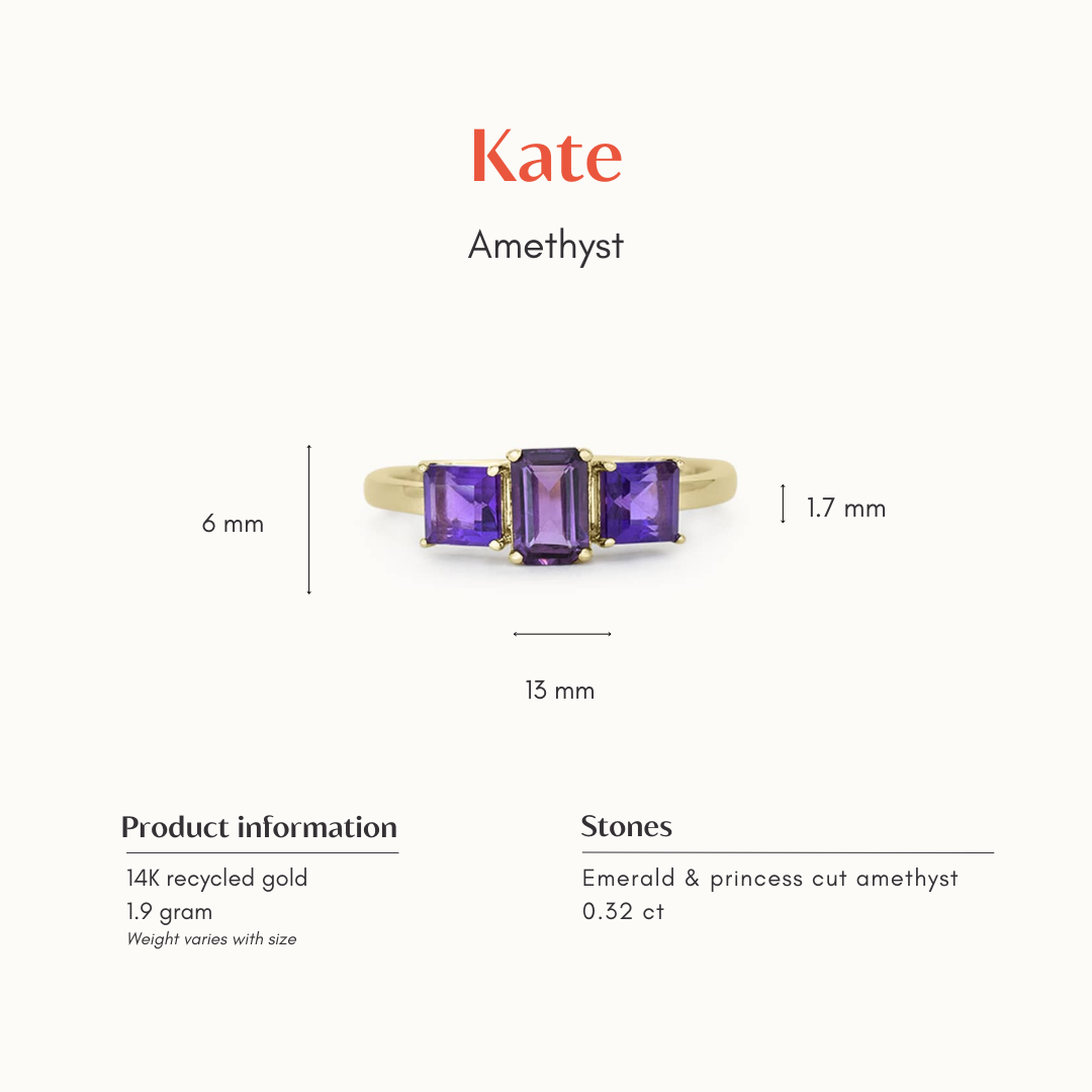 Kate | 14K Triple Amethyst