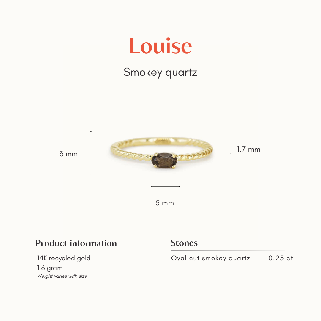 Louise | 14K Twisted Smoky Quartz