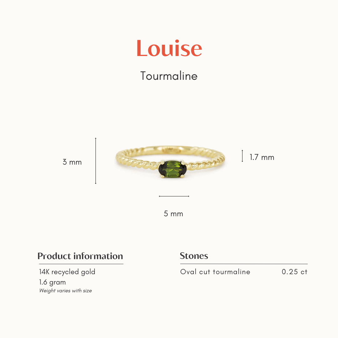 Louise | 14K Twisted Tourmaline