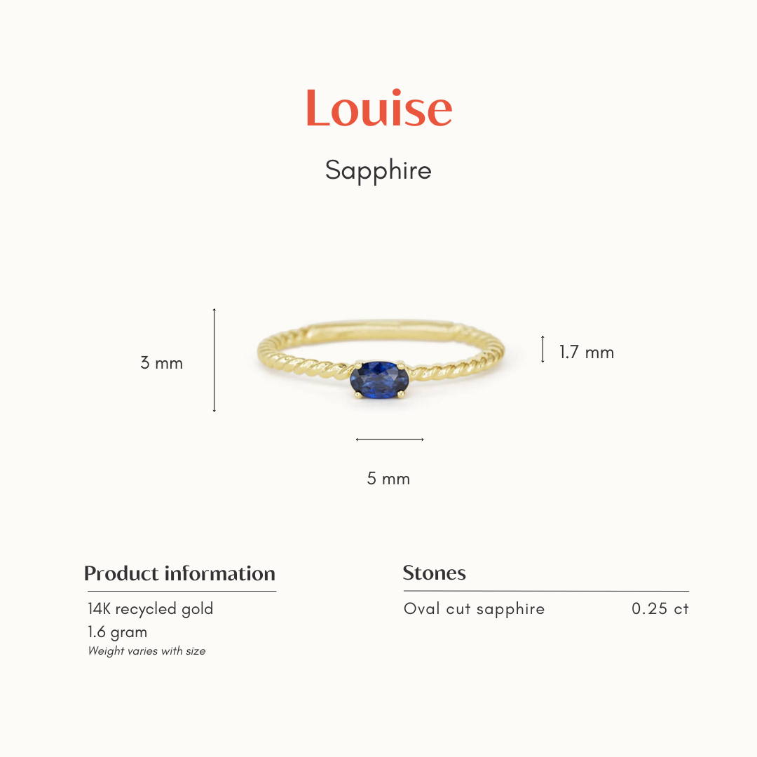 Louise | 14K Twisted Saffier