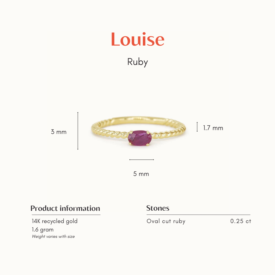 Louise | 14K Twisted Ruby