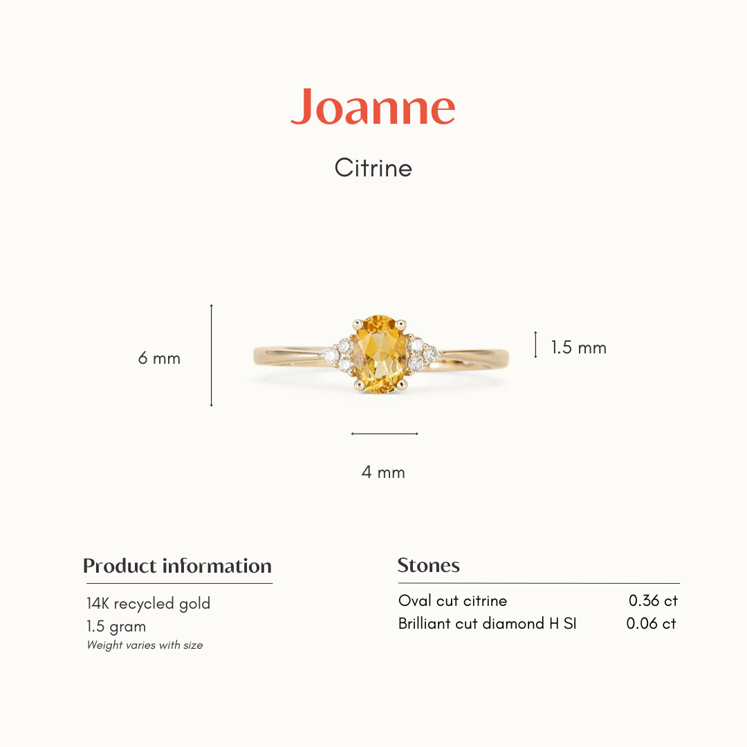 Joanne | 14K Citrine & Diamond