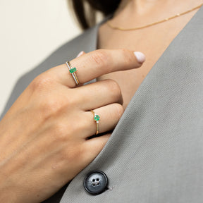 Emerald and Diamond Trilogy Ring