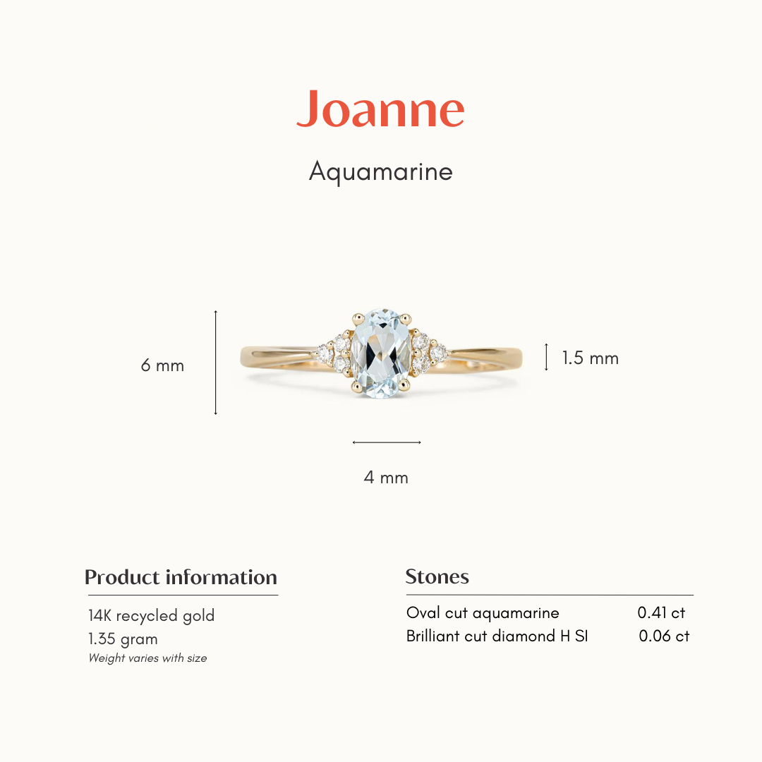 Joanne | 14K Aquamarine & Diamond