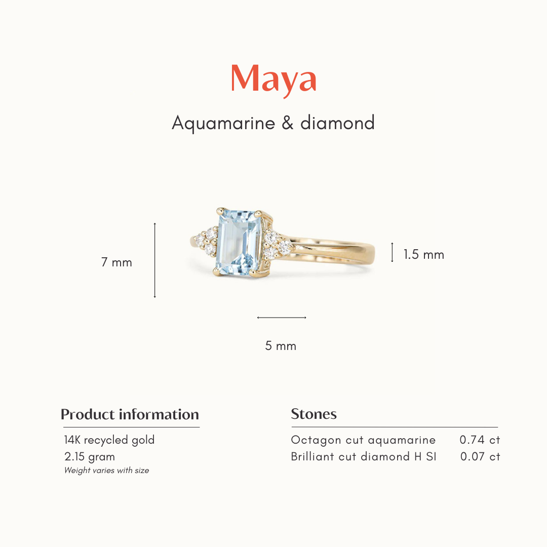 Maya | Aquamarine & Diamond