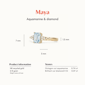Maya | Aquamarine & Diamond