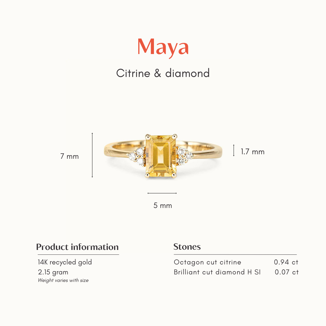 Maya | 14K Citrine and Diamond