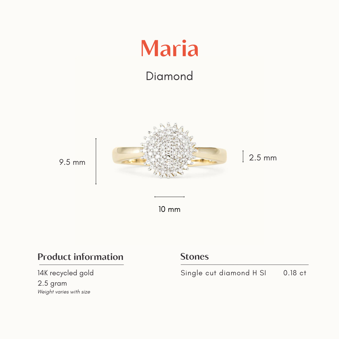 Maria | 14K Diamond Cluster