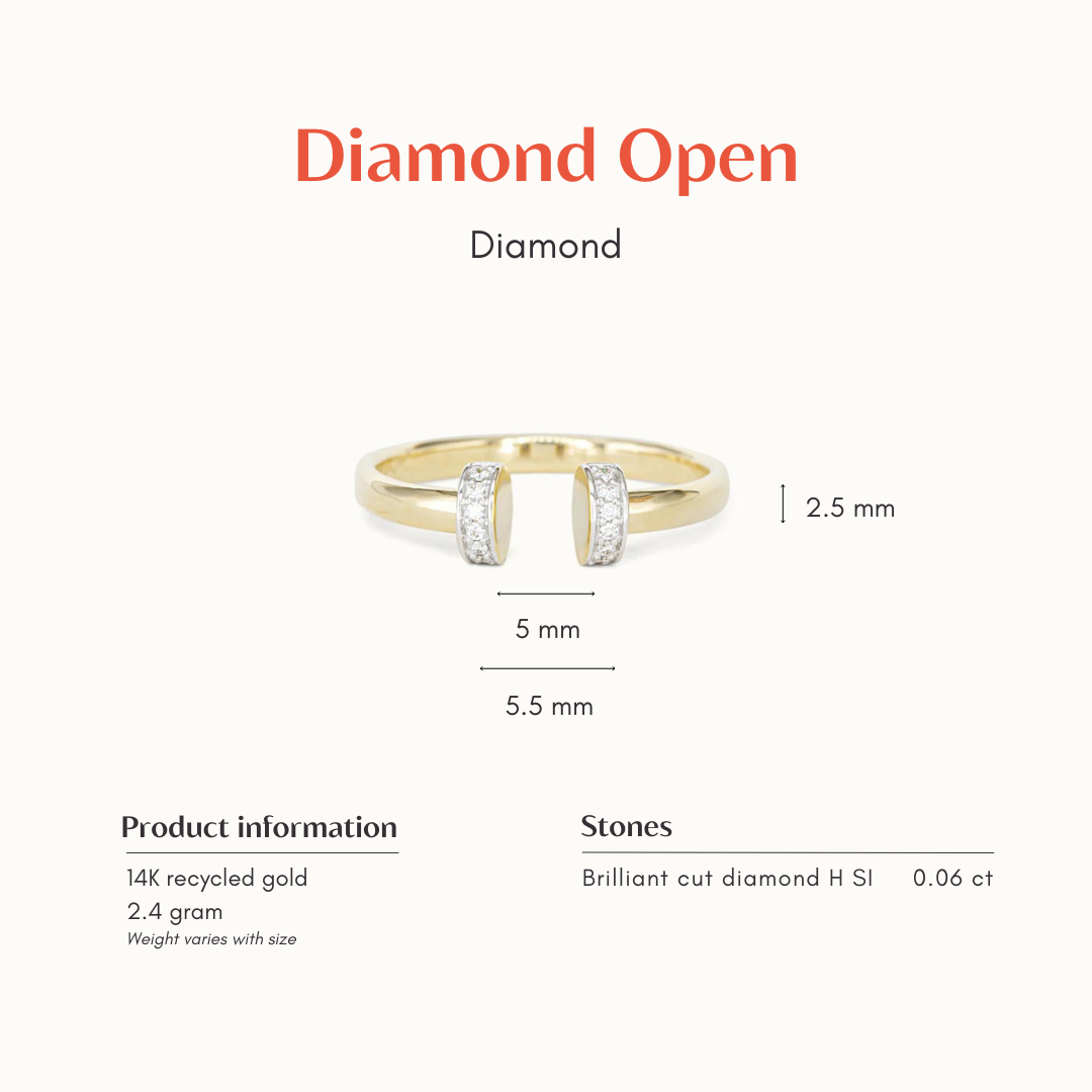 Diamant Open Ring