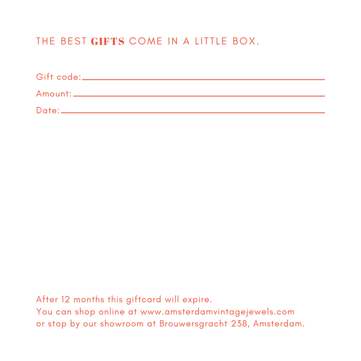 Fysieke Giftcard