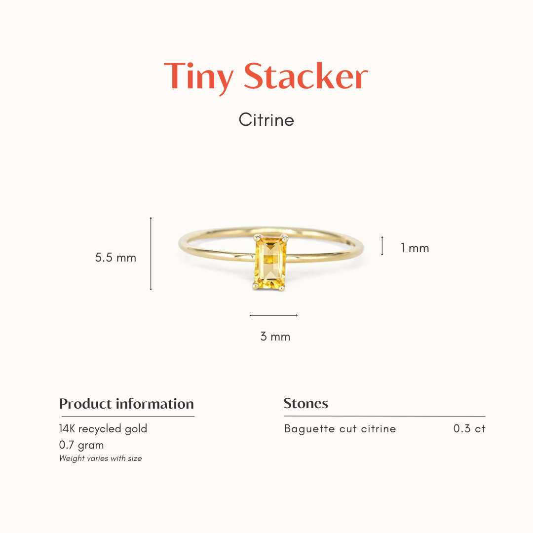 Tiny Citrine Rectangled Stacker