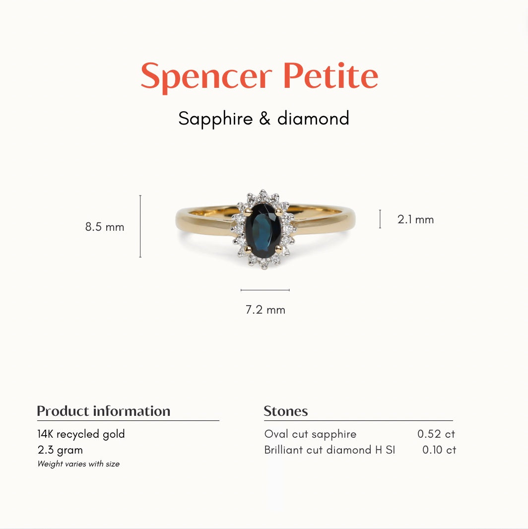 Spencer Petite | 14K Sapphire and Diamond