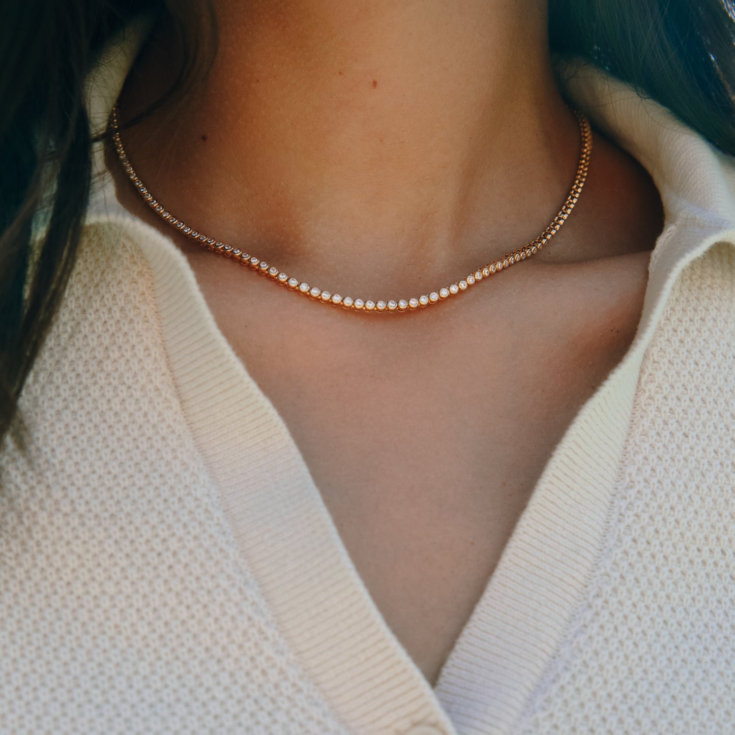 Tennis Ketting Bezel