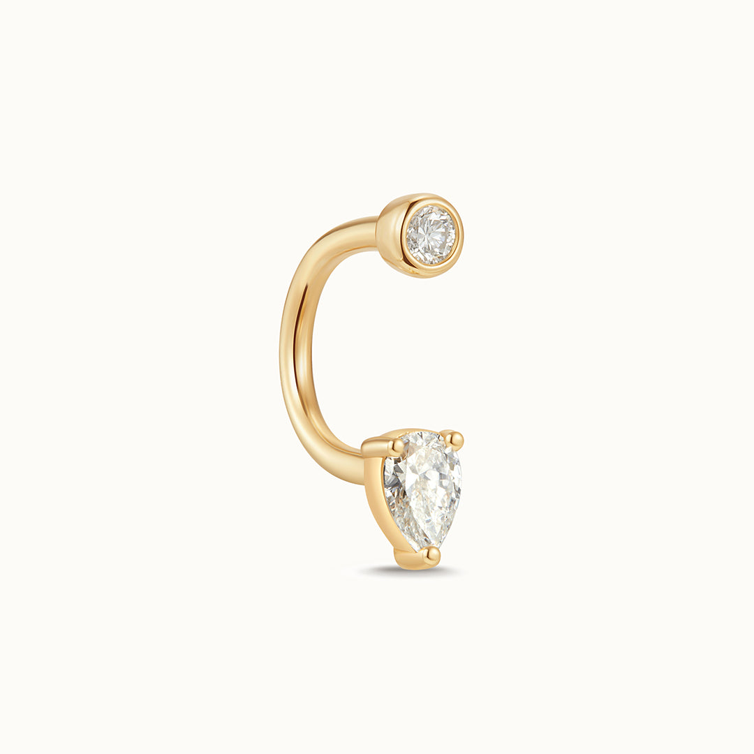 Glint Pear Half Hoop