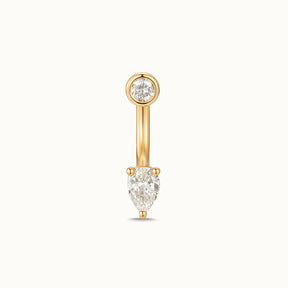 Glint Pear Half Hoop