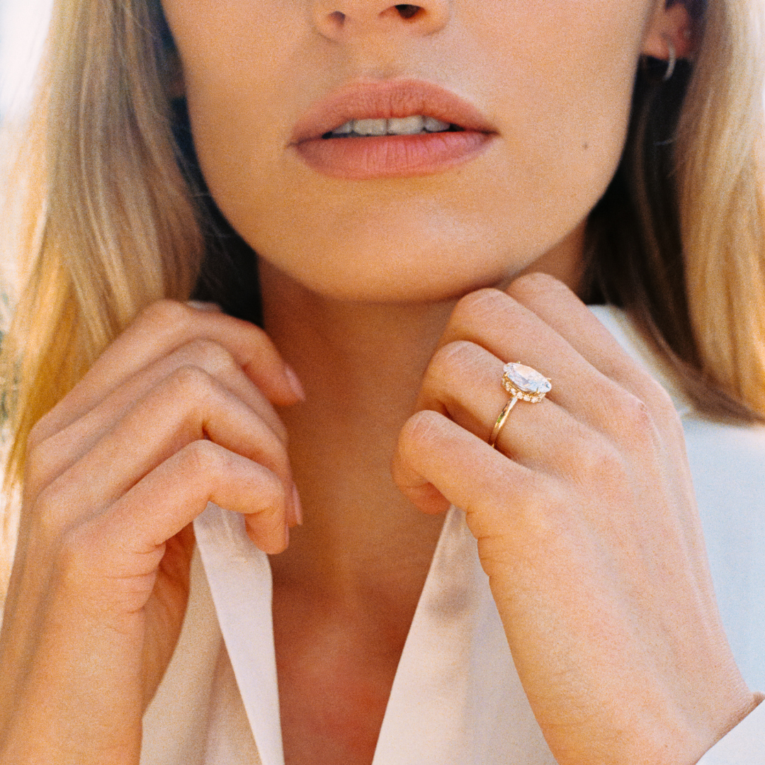 Oval Cut 3 ct with Hidden Halo
