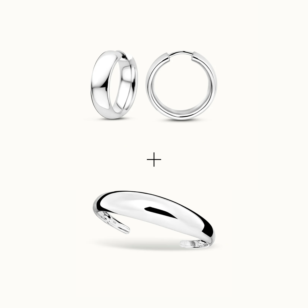 Hoops Extra Large + Chunky Bangle set