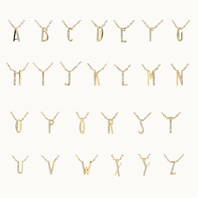 Drie Letter Diamant Ketting