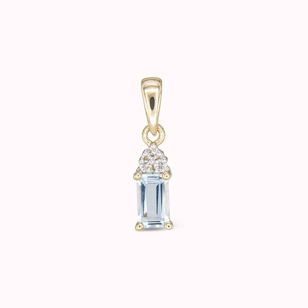 Maya | 14K Aquamarine & Diamond Pendant