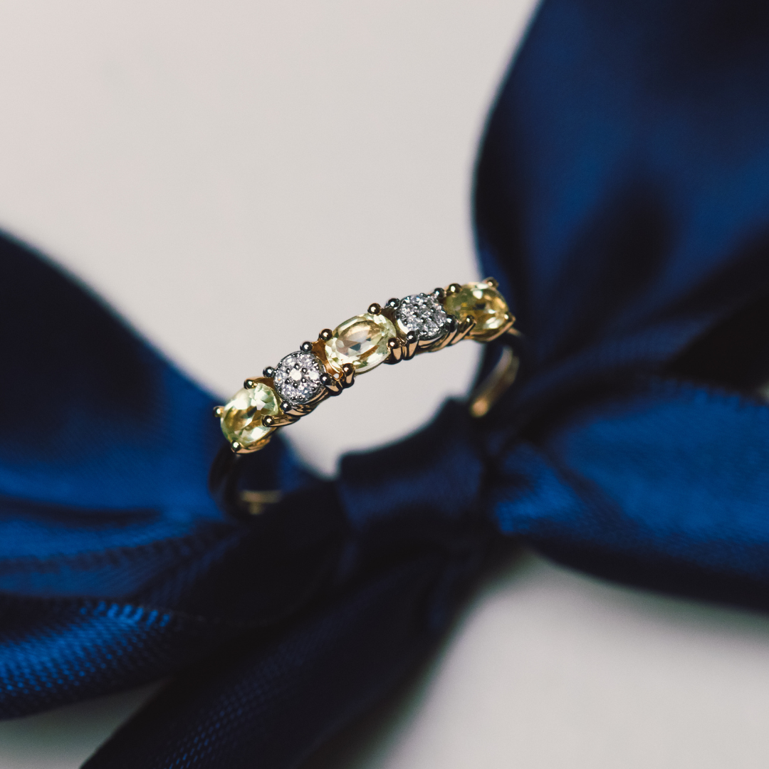 Noble Lemon Quartz & Diamond Ring