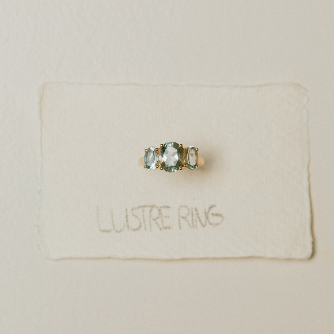 Lustre 14K Groene Amethist ring