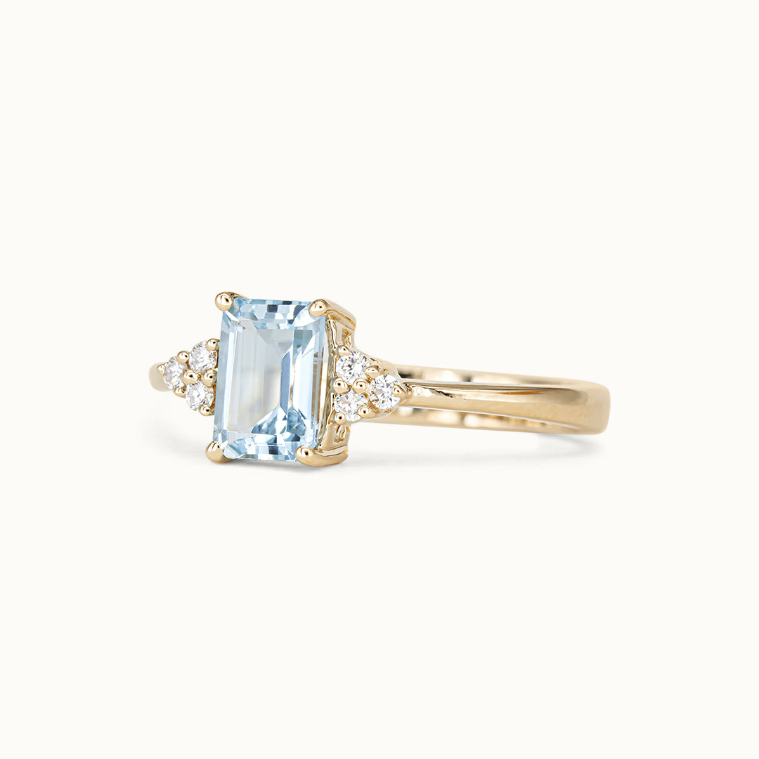 Maya | 14K Aquamarine and Diamond