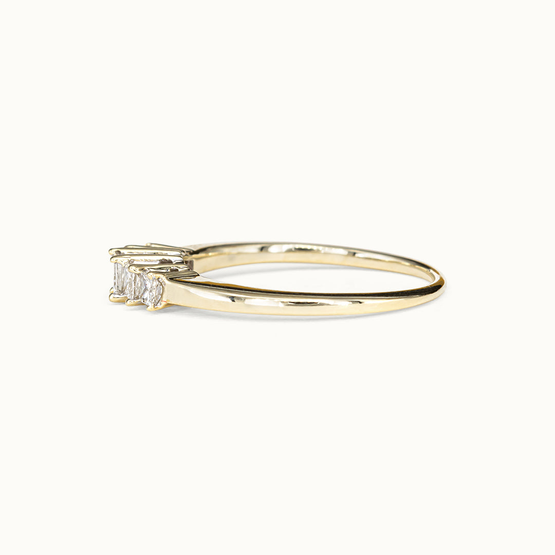 Vintage 9K Diamant Rij Ring