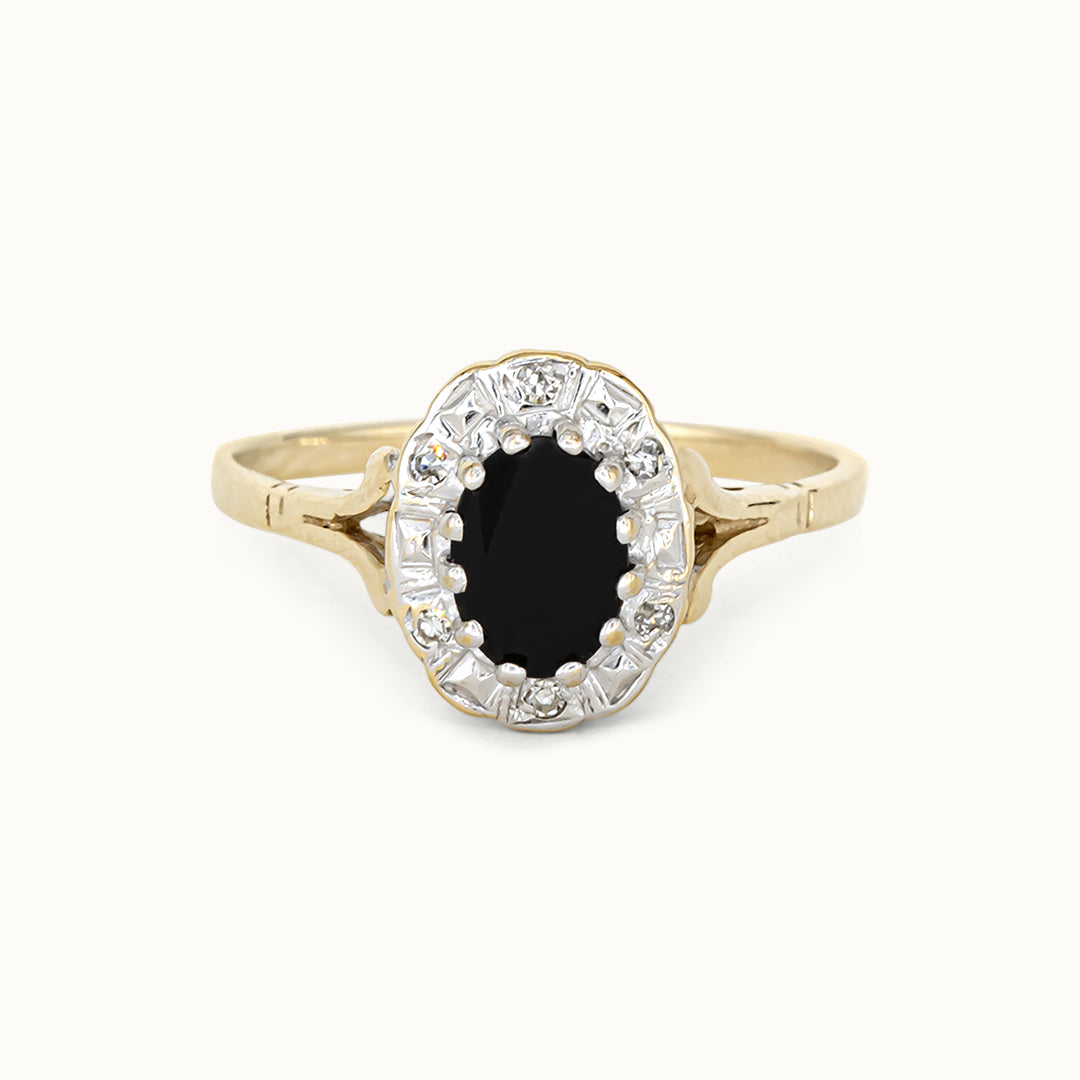Vintage 9K Sapphire and Diamond Entourage Ring