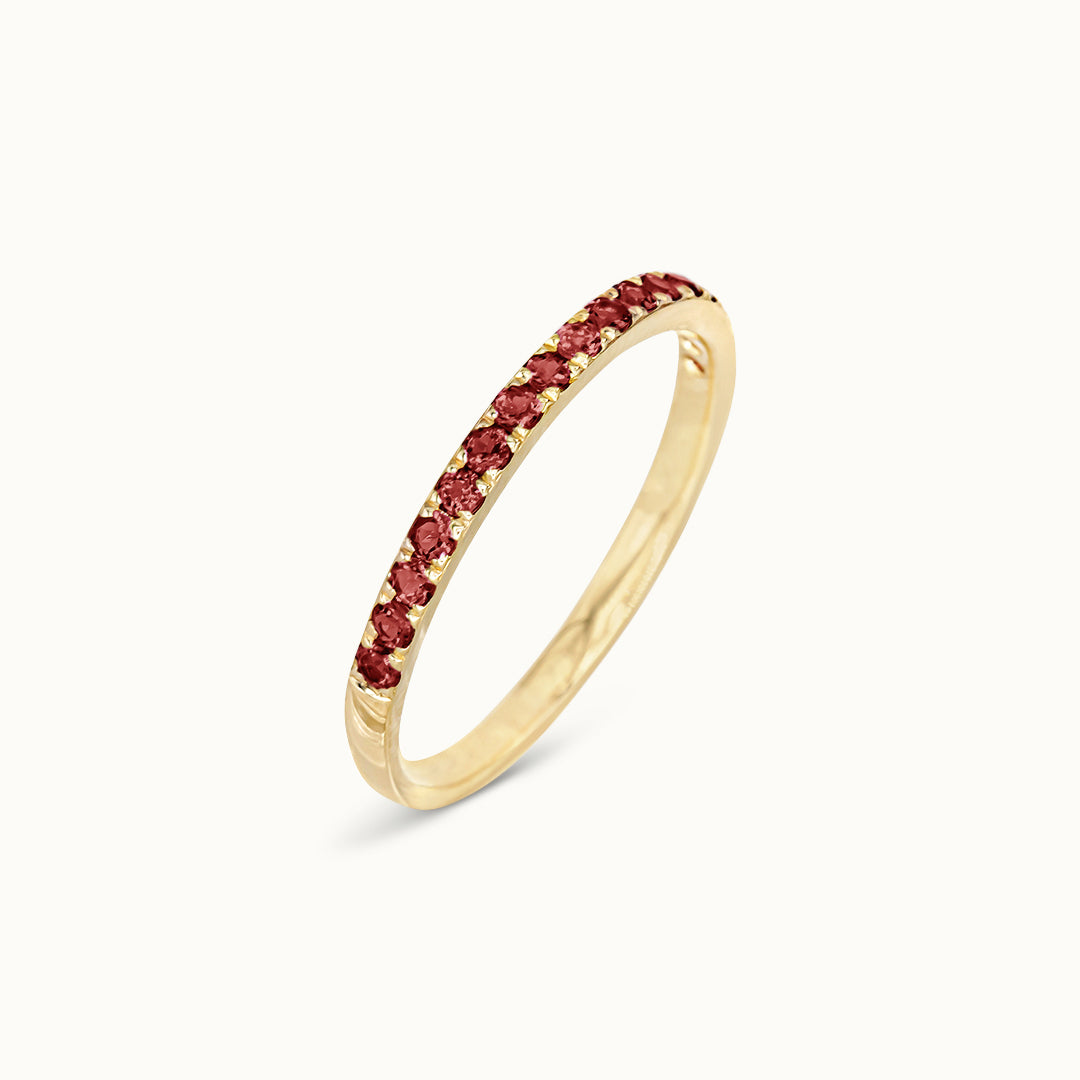 Halo Half Eternity Ring Granaat