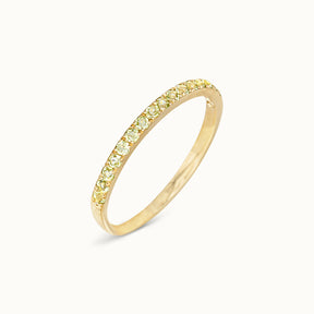 Halo Half Eternity Ring Peridot