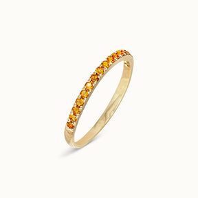 Halo Half Eternity Ring Citrine