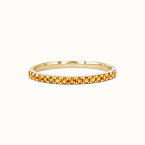 Halo Half Eternity Ring Citrine