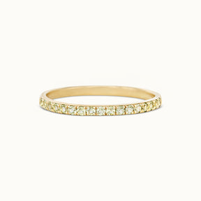 Halo Half Eternity Ring Peridot