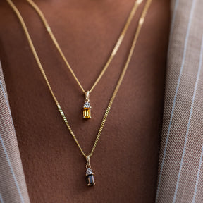 Maya | Citrine & Diamond Pendant