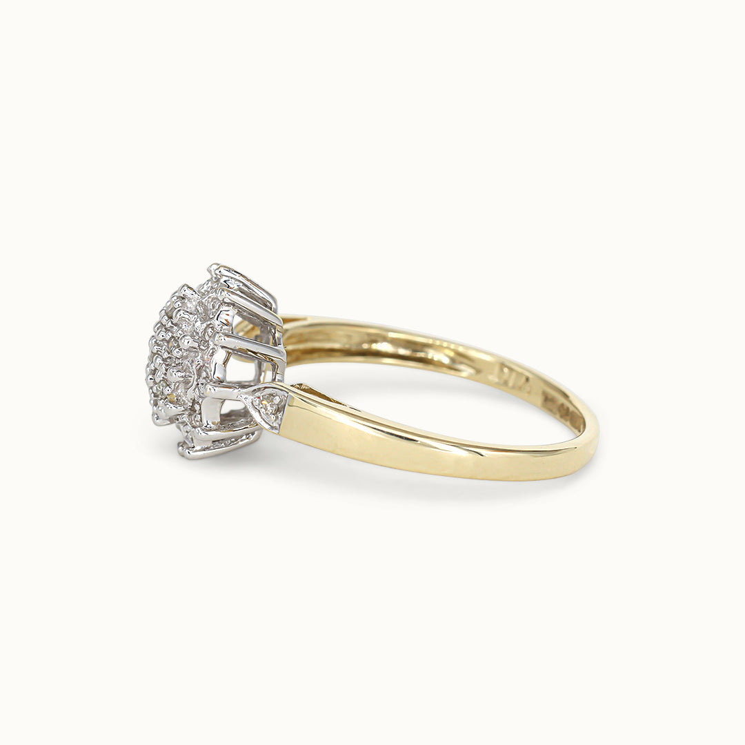 Vintage 9K Diamanten Cluster Ring