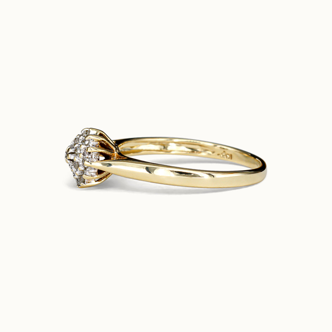 Vintage 9K Diamanten Cluster Ring