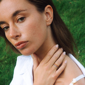 Halo Half Eternity Ring Peridot