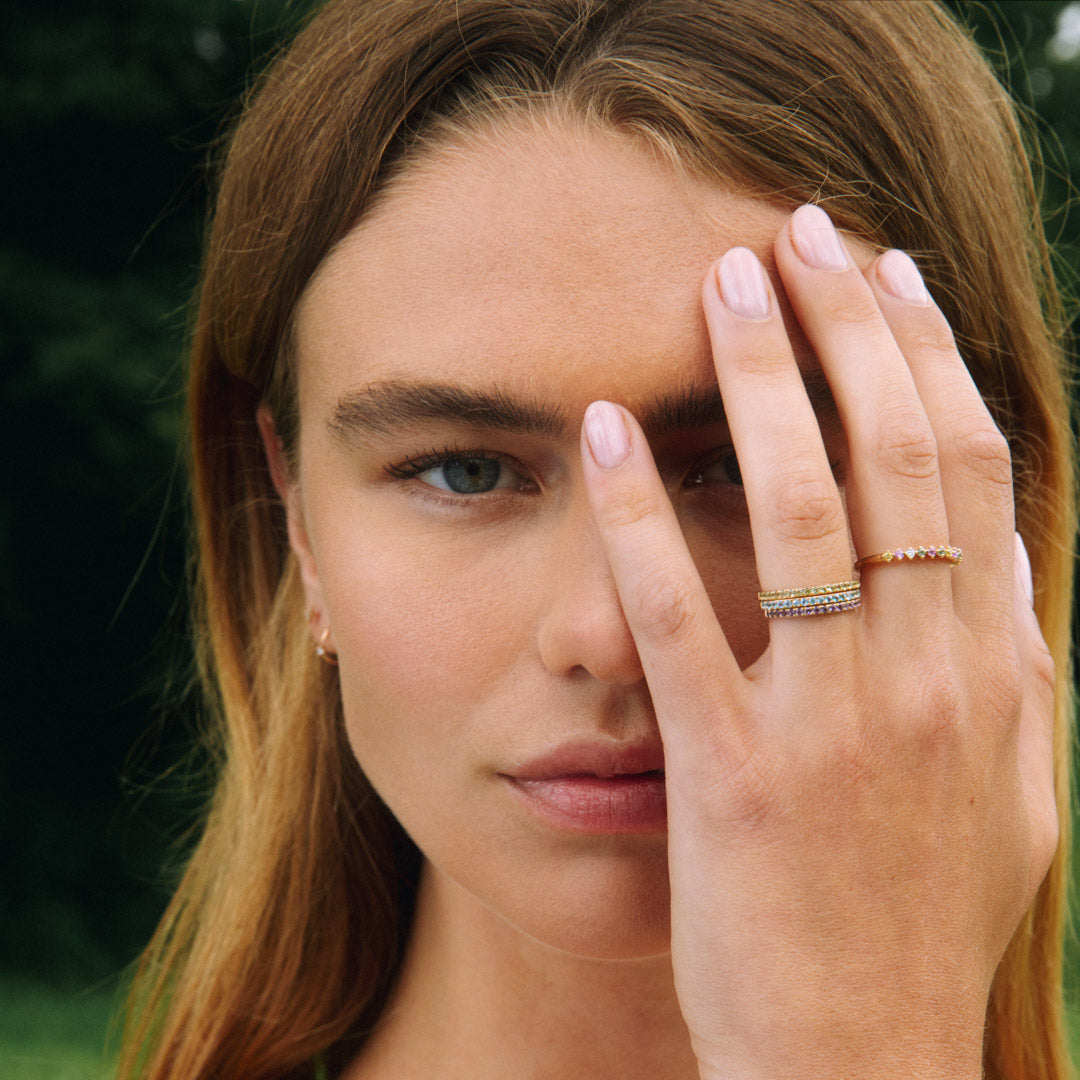 Sapphire Burst Ring