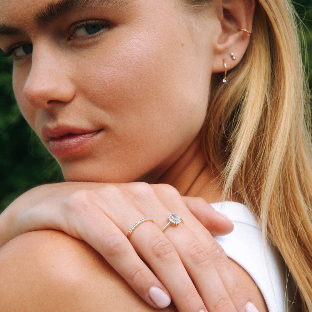 Radiant Diamond Huggie Hoops