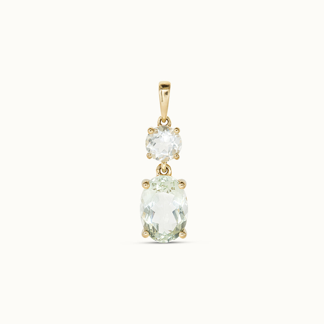 Lustre 14K Groene Amethist bedel