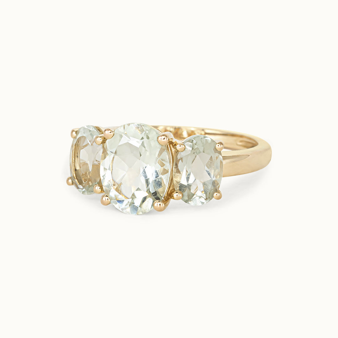 Lustre 14K Groene Amethist ring