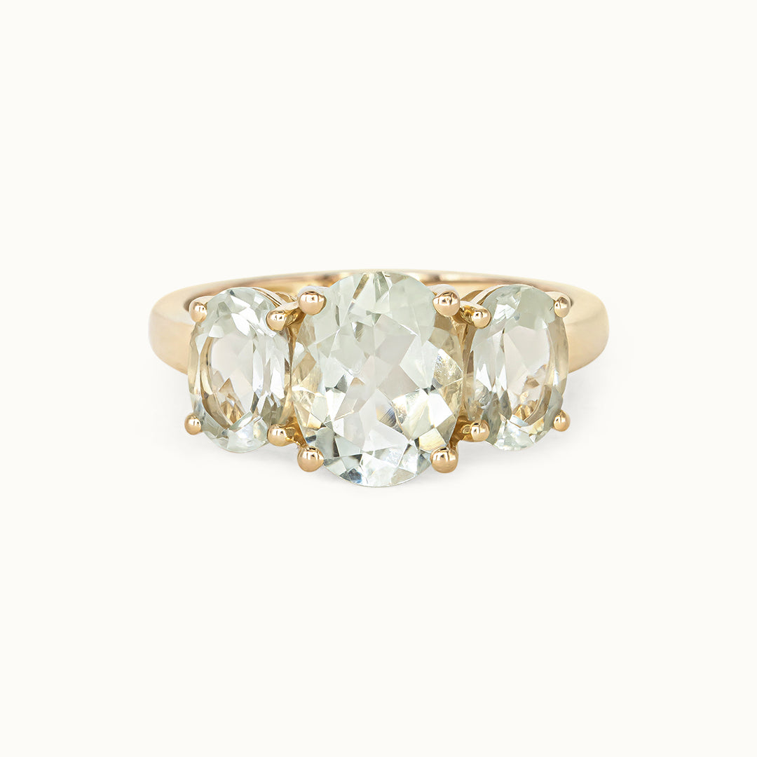 Lustre 14K Groene Amethist ring