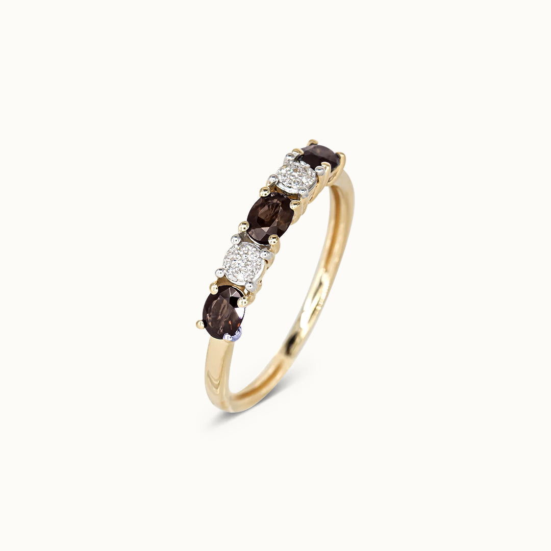 Noble Lemon Quartz & Diamond Ring