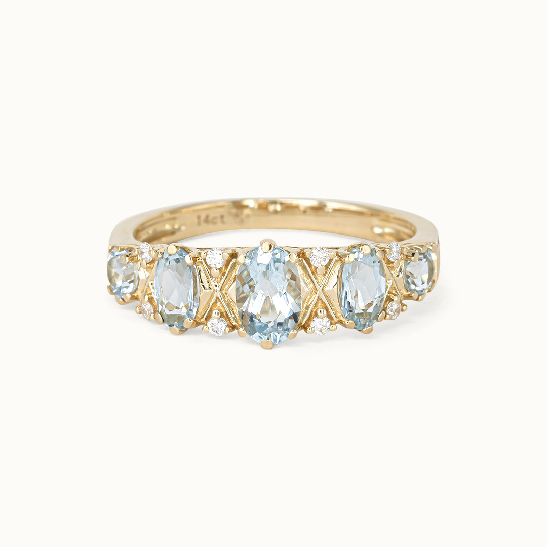 Victorian Aquamarine & Diamond ring