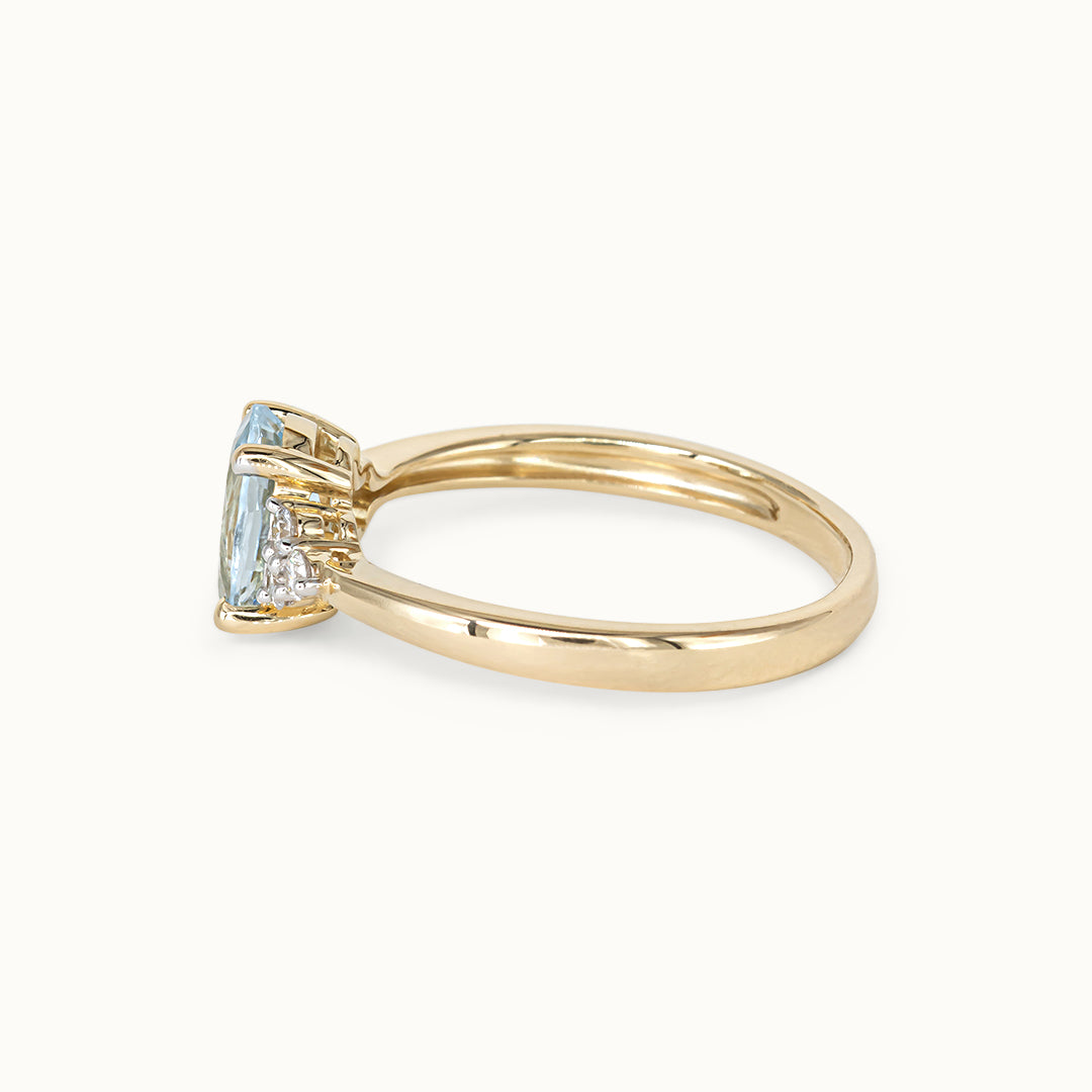 Joanne Imperial 14K Aquamarijn & Diamant ring