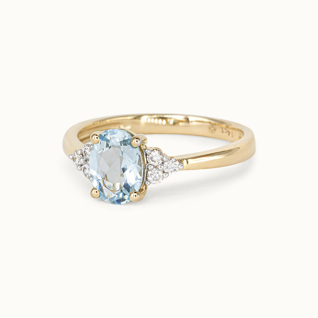 Joanne Imperial 14K Aquamarijn & Diamant ring