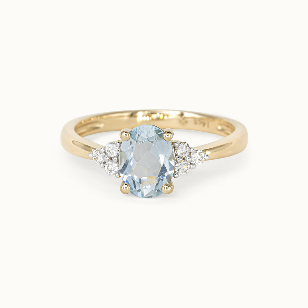 Joanne Imperial 14K Aquamarijn & Diamant ring