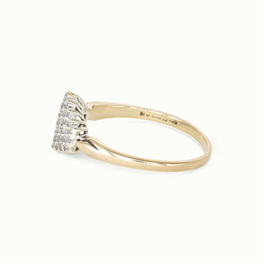 Vintage 9K Diamant Rhombus ring